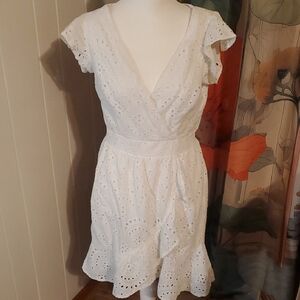 Elegant White Eyelet Dress